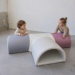 Speelset - foamblokken Jindl T-Tunnel Grijs - roze - wit - in tunnel