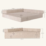 Afmeting Hoekbank cord Beige