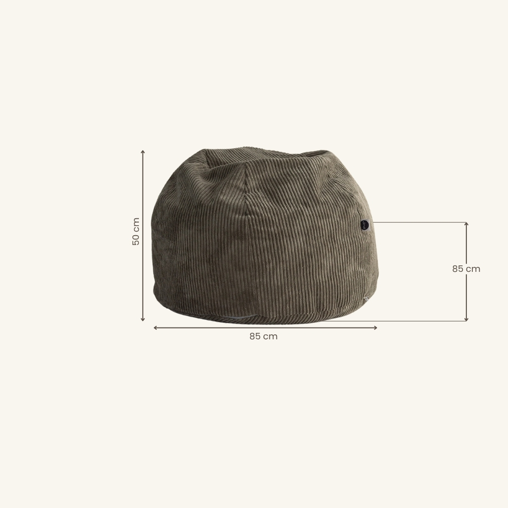 Zitzak | beanbag rond Jindl® Cord legergroen - Jindl