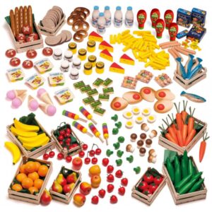 Speelgoed houten eten grote set van Erzi