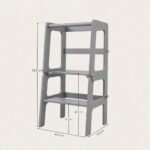Afmetingen 2-in-1 leertoren grijs Jindl