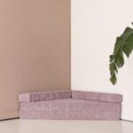 Hoekbank speelmatras Jindl® Cord oud roze - vooraanzicht speelbank