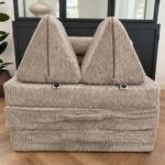 Speelbank speelmatras Jindl® Cord hazelnootbruin - opstelling opgestapeld