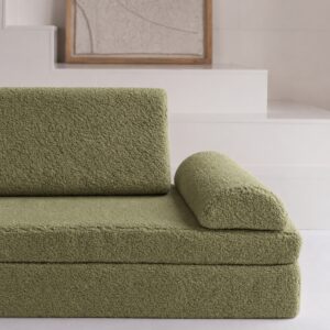 Speelbank speelmatras Jindl® Teddy olijfgroen - close-up rechts