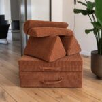 Speelbank Speelmatras Jindl kleur Terracotta elementen opgestapeld