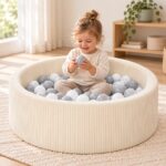 Jindl Cord ballenbak beige met 200 ballen – in de speelkamer