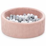 Jindl Cord ballenbak oudroze met 200 ballen – vrijstaand