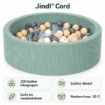 Jindl Cord ballenbak mintgroen met 200 ballen – met productkenmerken