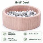 Jindl Cord ballenbak oudroze met 200 ballen – met productkenmerken