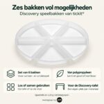 Voordelen van discovery speelbakken set 6 van Tickit, verkrijgbaar bij Jindl