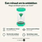 Voordelen van mega zandloper groen 1 minuut van Tickit, verkrijgbaar bij Jindl