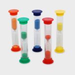 Vijf Tickit mini zandlopers voor 30 seconden, 1, 3, 5 en 10 minuten