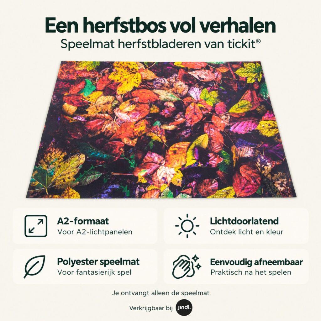 Voordelen van speelmat herfst a2 van Tickit, verkrijgbaar bij Jindl
