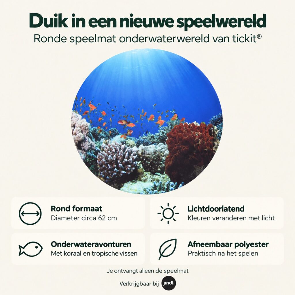 Voordelen van speelmat onderwater discovery van Tickit, verkrijgbaar bij Jindl