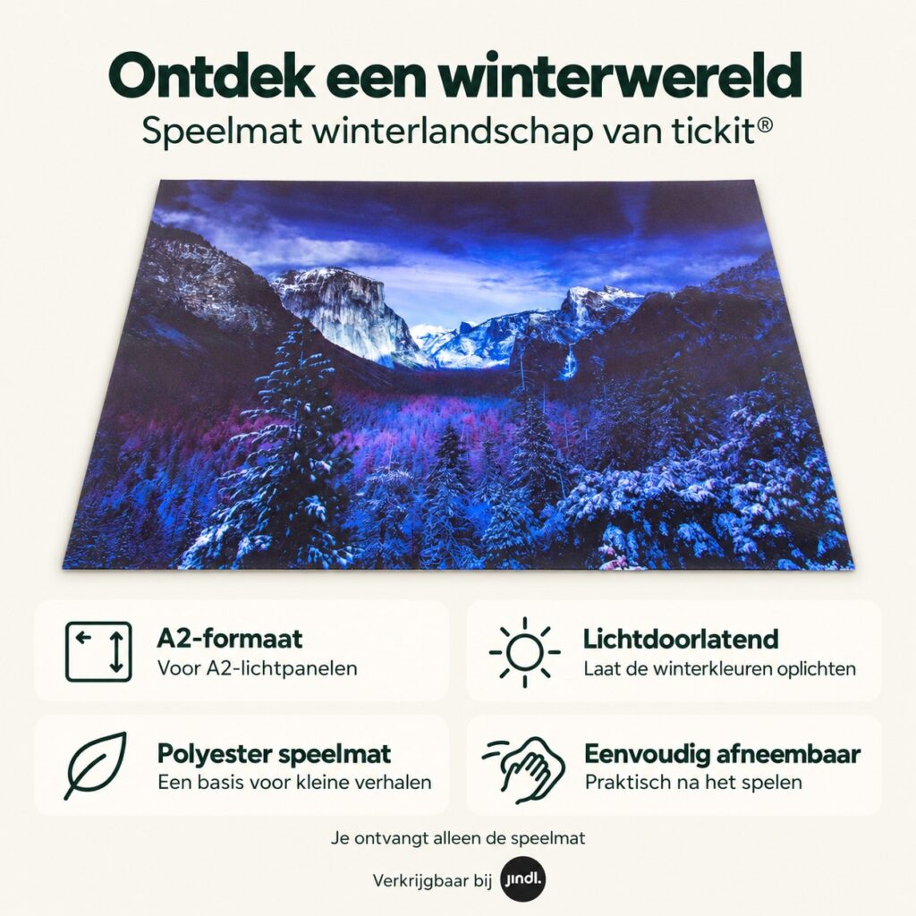 Voordelen van speelmat winter a2 van Tickit, verkrijgbaar bij Jindl