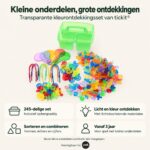 Voordelen van transparante ontdekset 245 delig van Tickit, verkrijgbaar bij Jindl